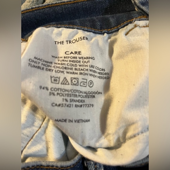 Ann Taylor The Trouser Jeans Wide Leg Relaxed Fit Dark Rinse Size 4 Petite - Picture 7 of 9